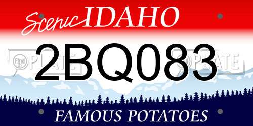 2BQ083 Idaho License Plate