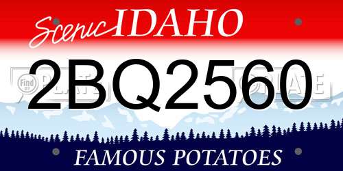 2BQ2560 Idaho License Plate