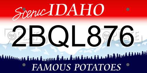 2BQL876 Idaho License Plate