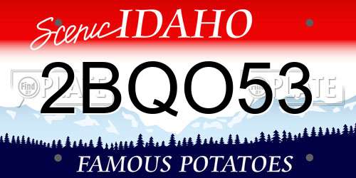 2BQO53 Idaho License Plate