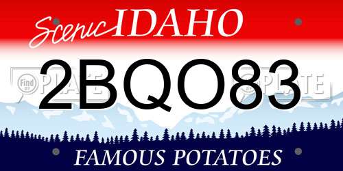 2BQO83 Idaho License Plate