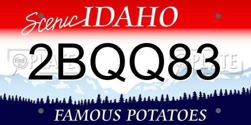 2BQQ83 Idaho License Plate