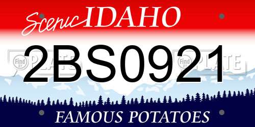 2BS0921 Idaho License Plate