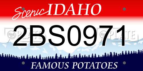 2BS0971 Idaho License Plate