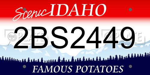 2BS2449 Idaho License Plate