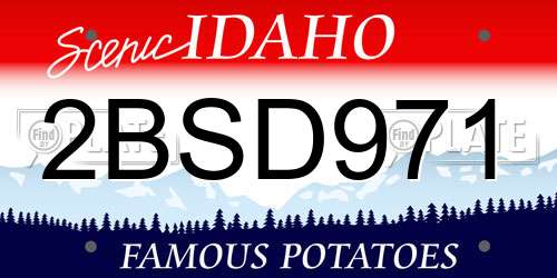 2BSD971 Idaho License Plate
