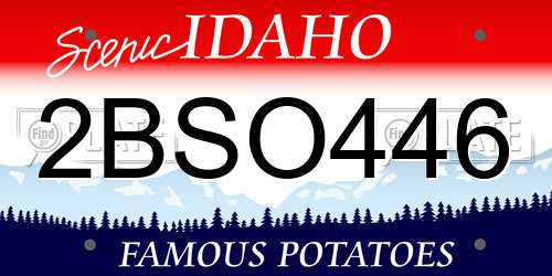 2BSO446 Idaho License Plate