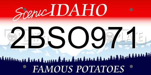 2BSO971 Idaho License Plate