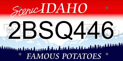 2BSQ446 Idaho License Plate