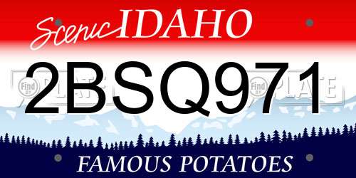 2BSQ971 Idaho License Plate