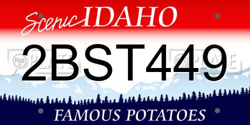 2BST449 Idaho License Plate