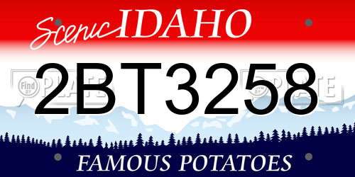 2BT3258 Idaho License Plate
