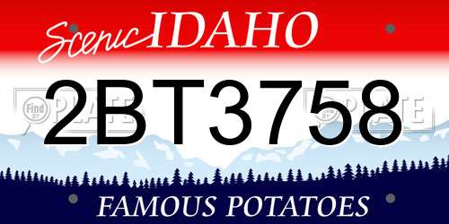 2BT3758 Idaho License Plate