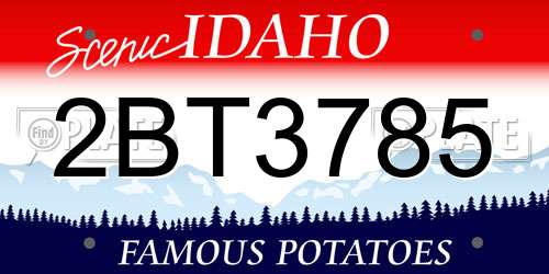 2BT3785 Idaho License Plate