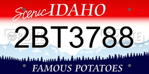 2BT3788 Idaho License Plate