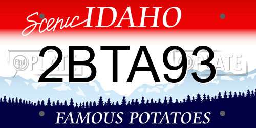 2BTA93 Idaho License Plate