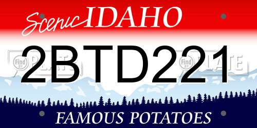 2BTD221 Idaho License Plate