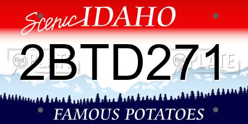 2BTD271 Idaho License Plate