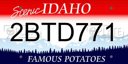 2BTD771 Idaho License Plate