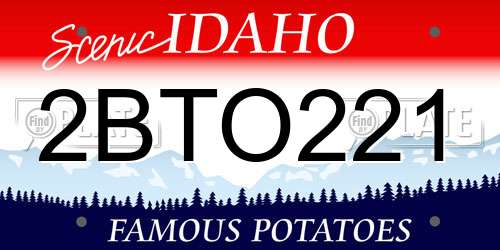 2BTO221 Idaho License Plate