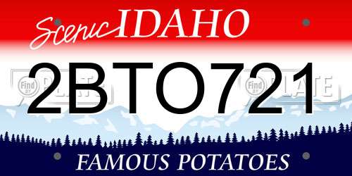 2BTO721 Idaho License Plate