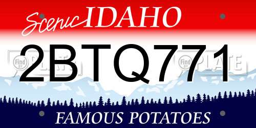 2BTQ771 Idaho License Plate