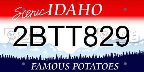 2BTT829 Idaho License Plate