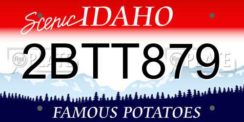 2BTT879 Idaho License Plate