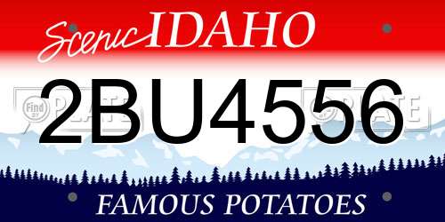 2BU4556 Idaho License Plate