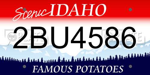 2BU4586 Idaho License Plate
