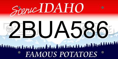 2BUA586 Idaho License Plate