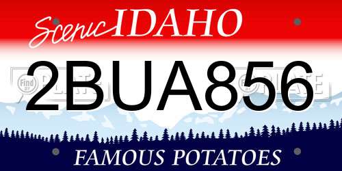 2BUA856 Idaho License Plate