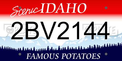 2BV2144 Idaho License Plate