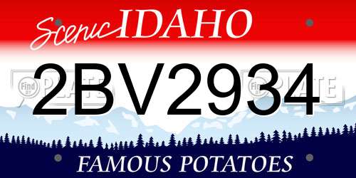 2BV2934 Idaho License Plate