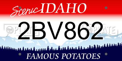 2BV862 Idaho License Plate