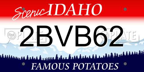 2BVB62 Idaho License Plate