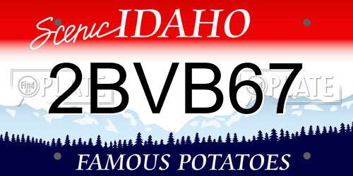 2BVB67 Idaho License Plate