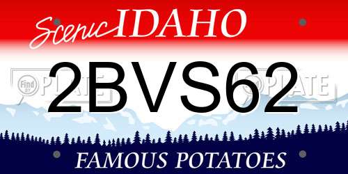 2BVS62 Idaho License Plate
