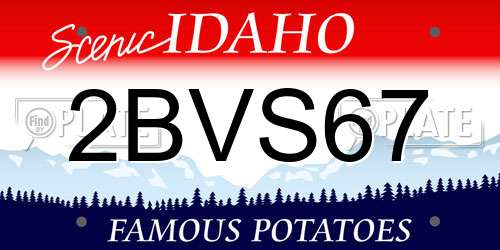 2BVS67 Idaho License Plate