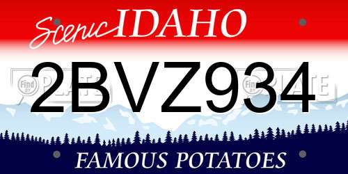 2BVZ934 Idaho License Plate