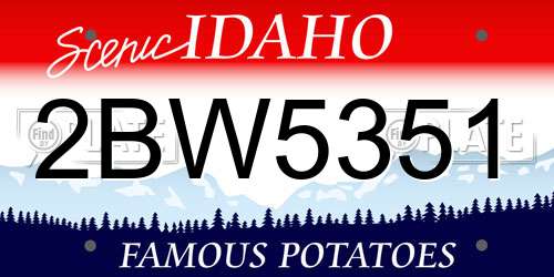 2BW5351 Idaho License Plate