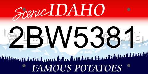 2BW5381 Idaho License Plate