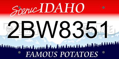 2BW8351 Idaho License Plate