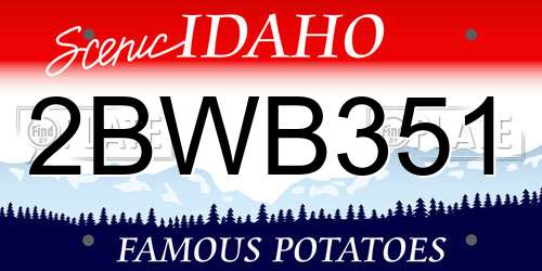 2BWB351 Idaho License Plate