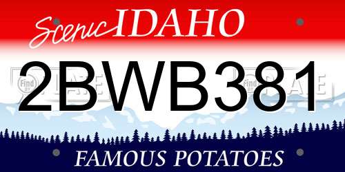 2BWB381 Idaho License Plate