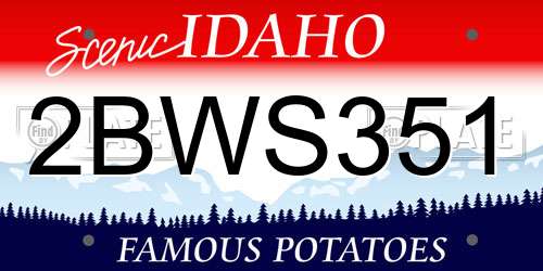 2BWS351 Idaho License Plate