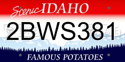 2BWS381 Idaho License Plate