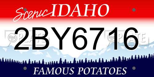 2BY6716 Idaho License Plate