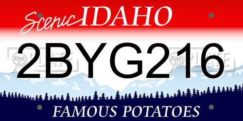 2BYG216 Idaho License Plate