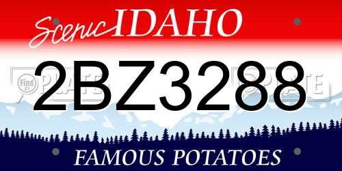 2BZ3288 Idaho License Plate